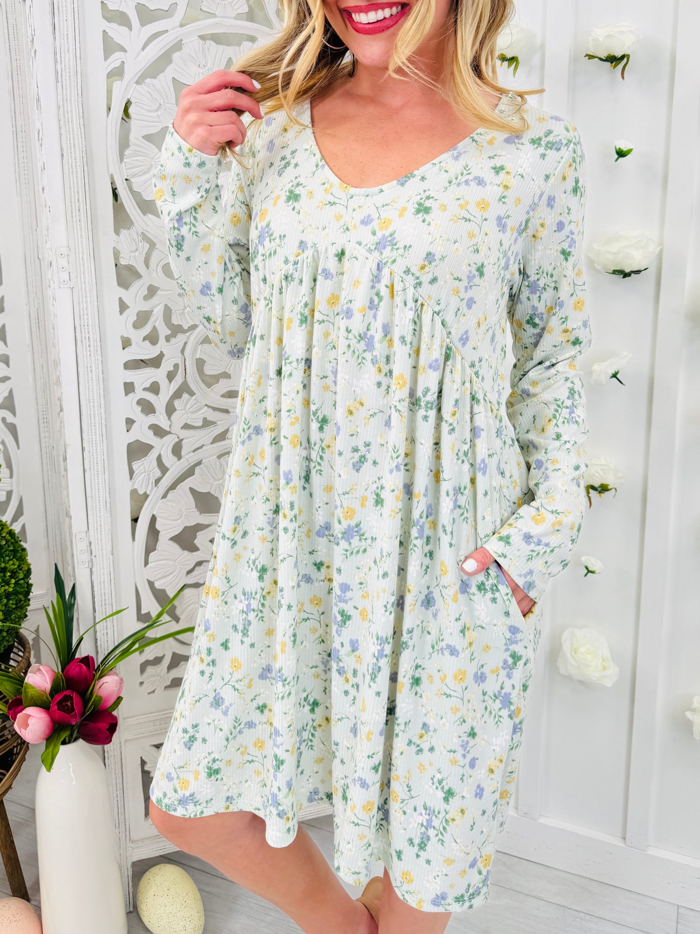 Whispering Meadows Dress in Light Blue