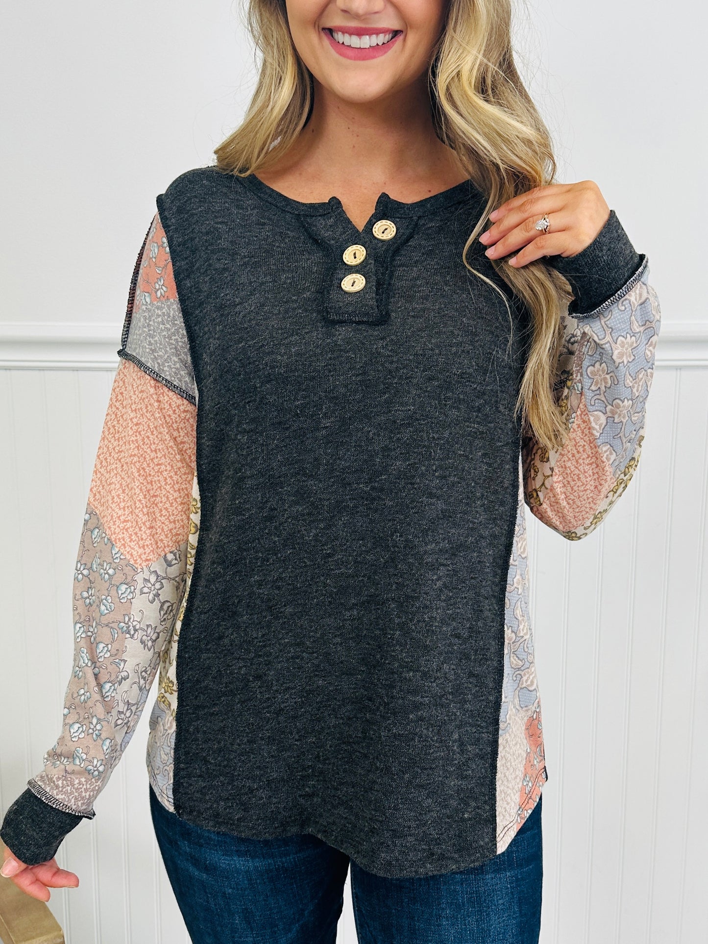 The Mixed Moment Top in Vintage Charcoal