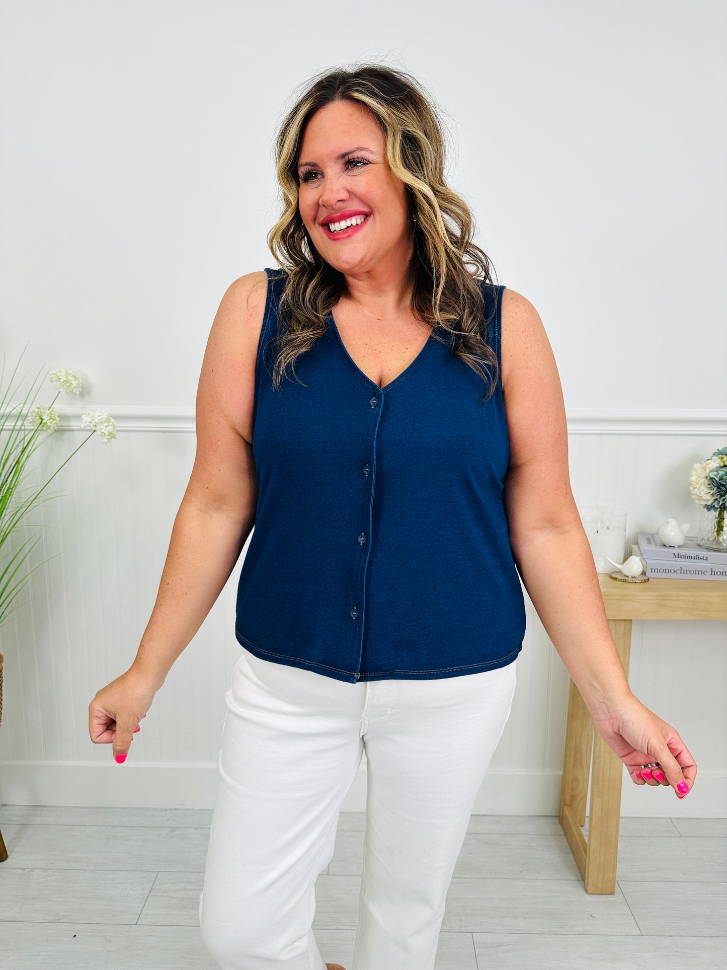 Darling and Dainty Denim Top