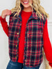 Pretty In Plaid Vest In Navy