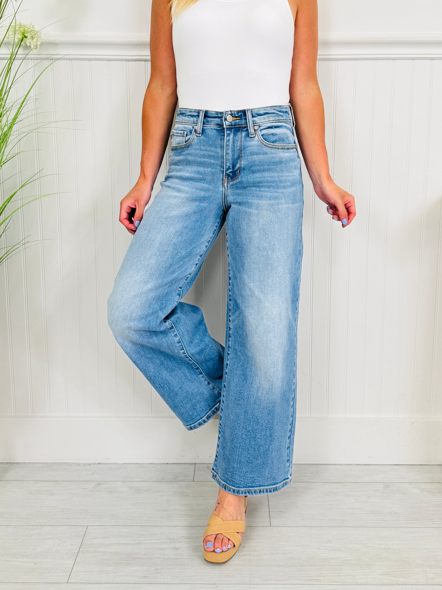 Judy Blue Keep It Simple Ankle Wide Jeans
