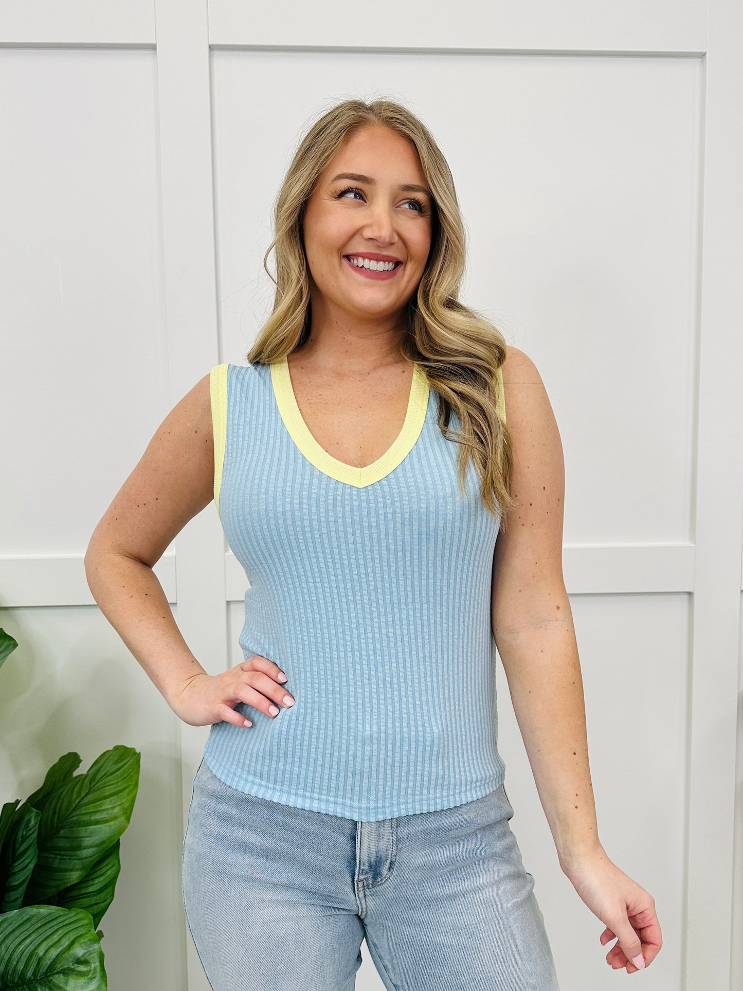Sideline Style Tank Top In Blue