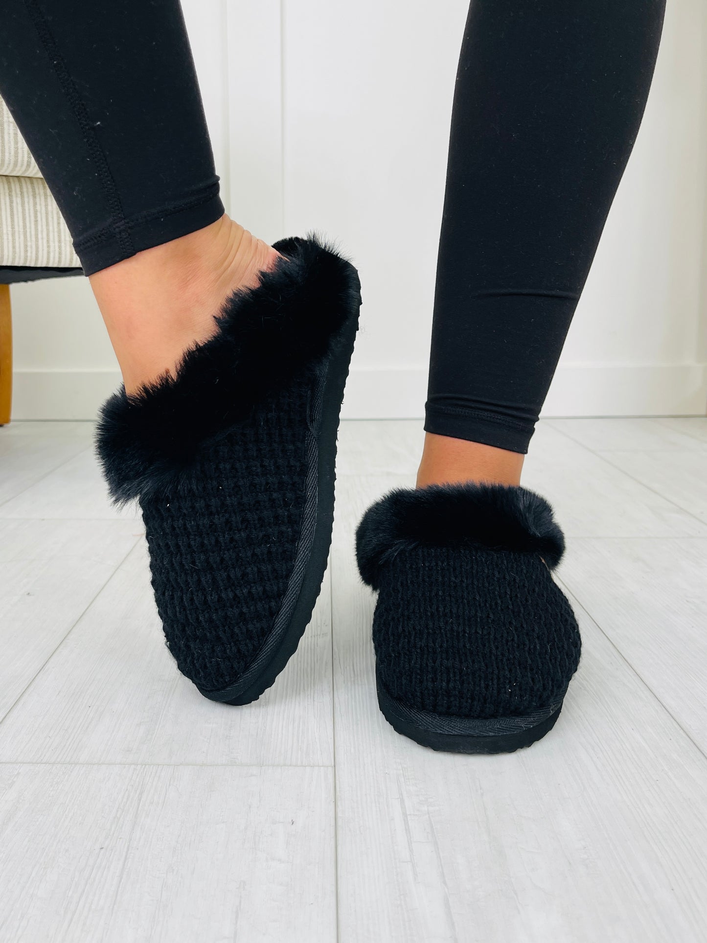 Fireplace Confessions Slippers in Black