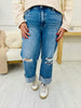 Lovervet Free Fallin' Baggy Wide Leg Cuffed Jeans in Reg/Curvy