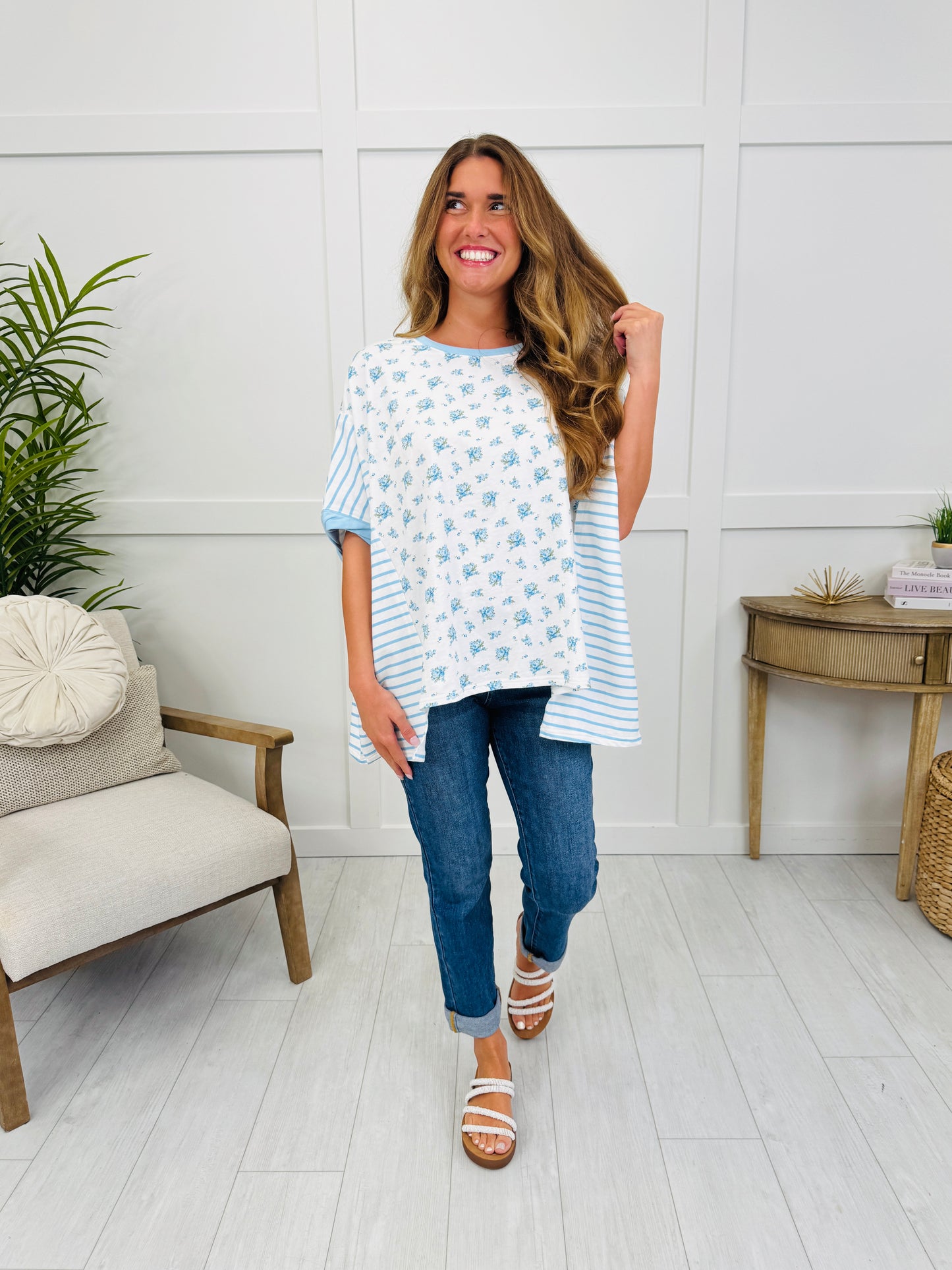 Cute Combo Top In Lt Blue