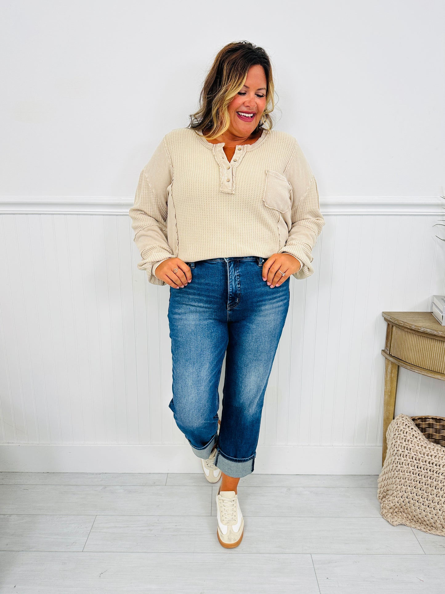 Can't Cuff This Tummy Control Slim Straight Jeans