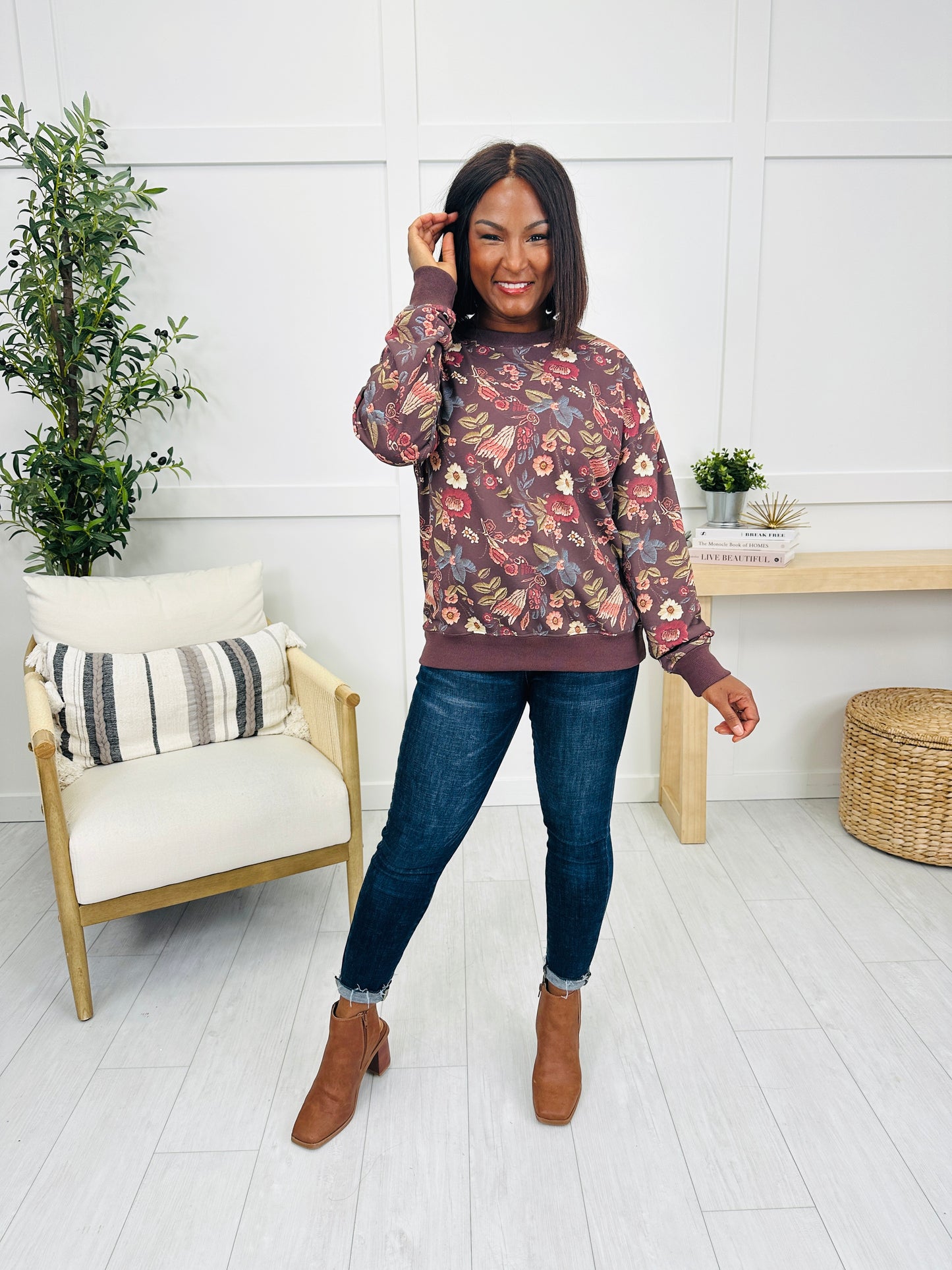 Blossom Trimmed Pullover