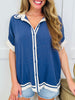 Oceanfront Evenings Top In Denim