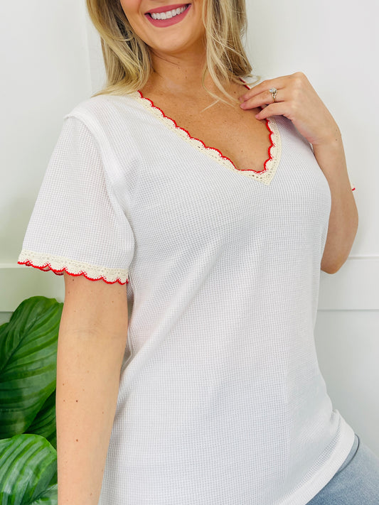 Delicate Edge Top In Off White
