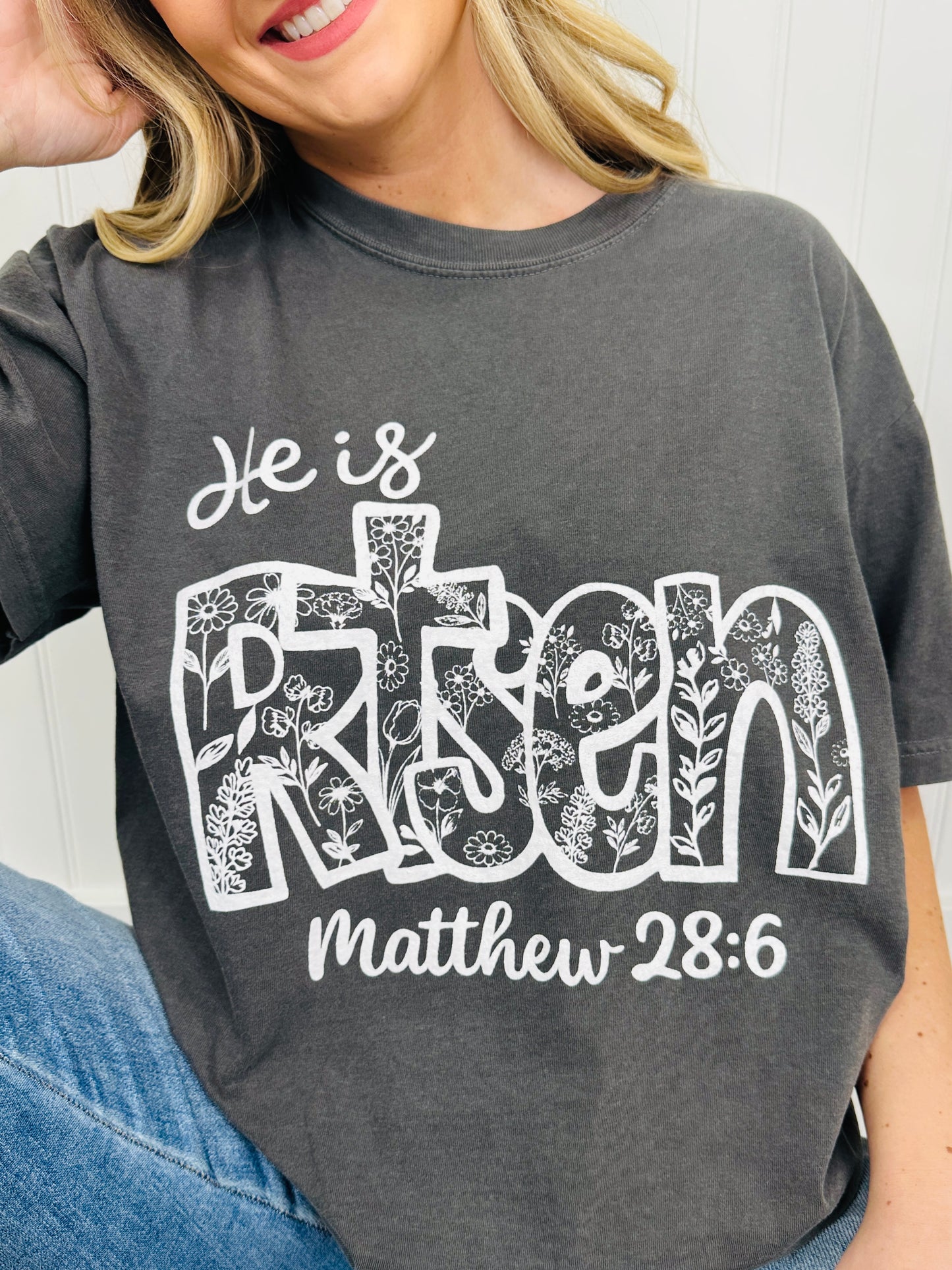 He Is Risen Garment Dyed Graphic Tee