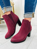 Walking The Right Path Booties In Burgundy