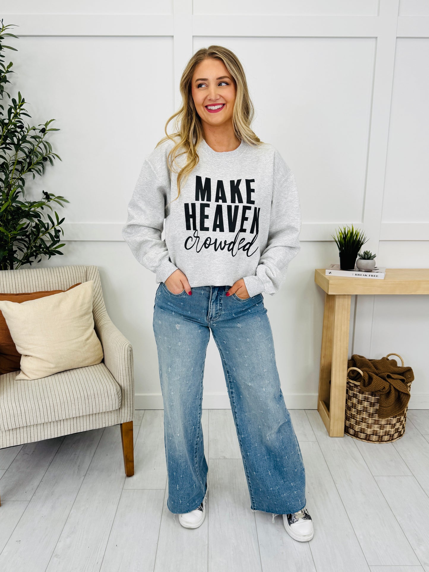 Make Heaven Crowded Crewneck Graphic Sweatshirt - Multiple Colors!