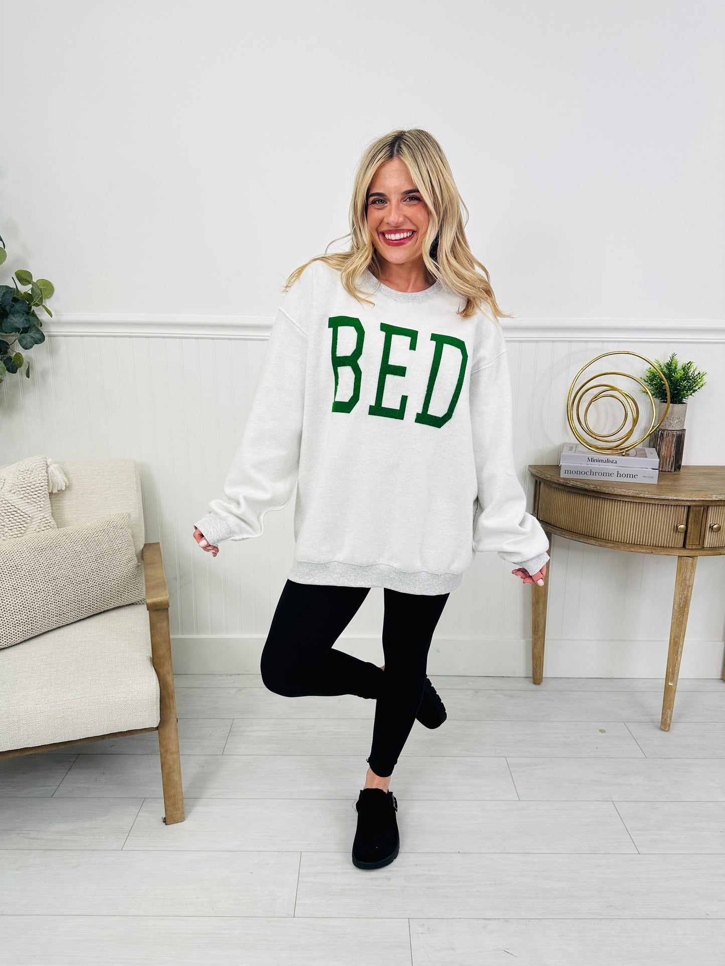 Gym and Bed Reversible Graphic Crewneck Sweatshirt