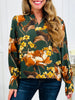 Woodland Bouquet Top In Green Multi