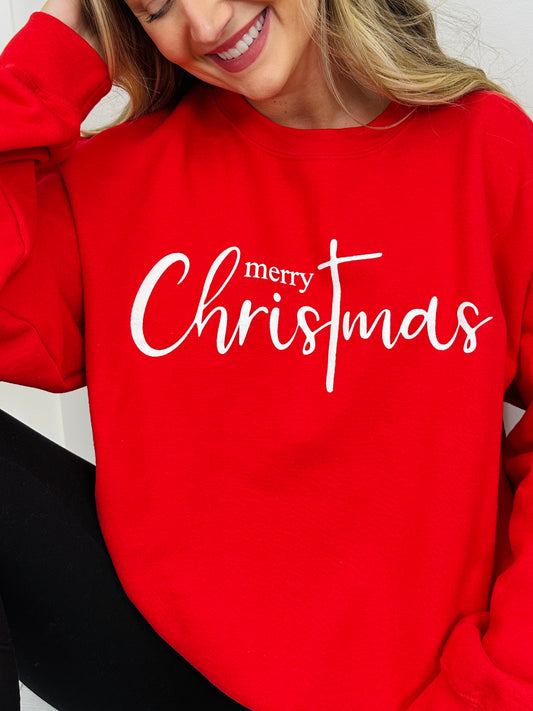 Merry Christmas Graphic Crewneck Sweatshirt