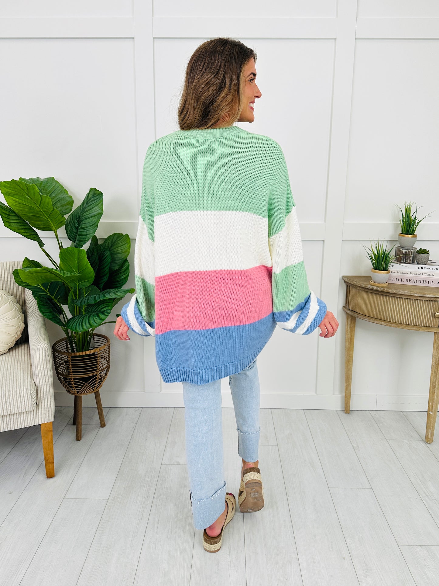 Bold Moves Only Pullover in Mint/Blush/Blue
