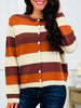 October Mood Cardigan In Brown/Terra Cotta