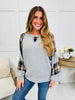 Harvest Trail Top In Grey/Navy