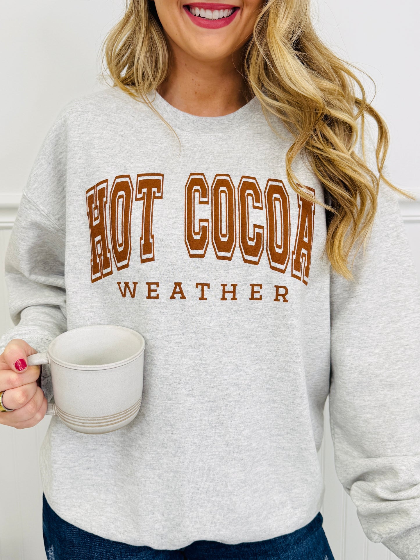 Hot Cocoa Weather Graphic Crewneck Sweatshirt