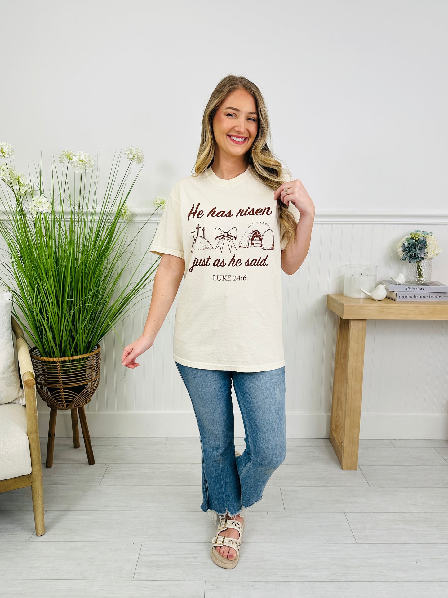 He Has Risen Luke 24:6 Graphic Tee
