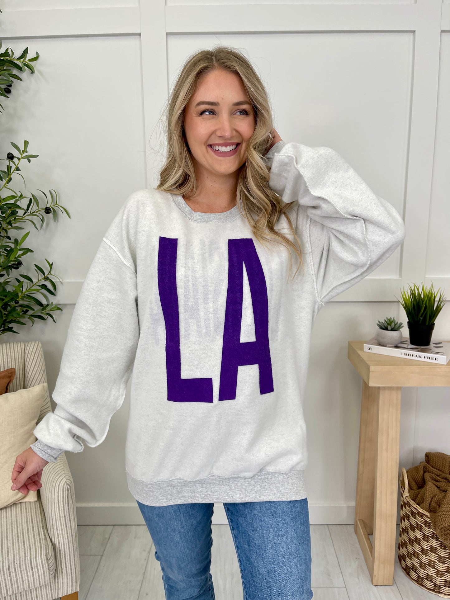 Louisiana Reversible LA Graphic Crewneck Sweatshirt