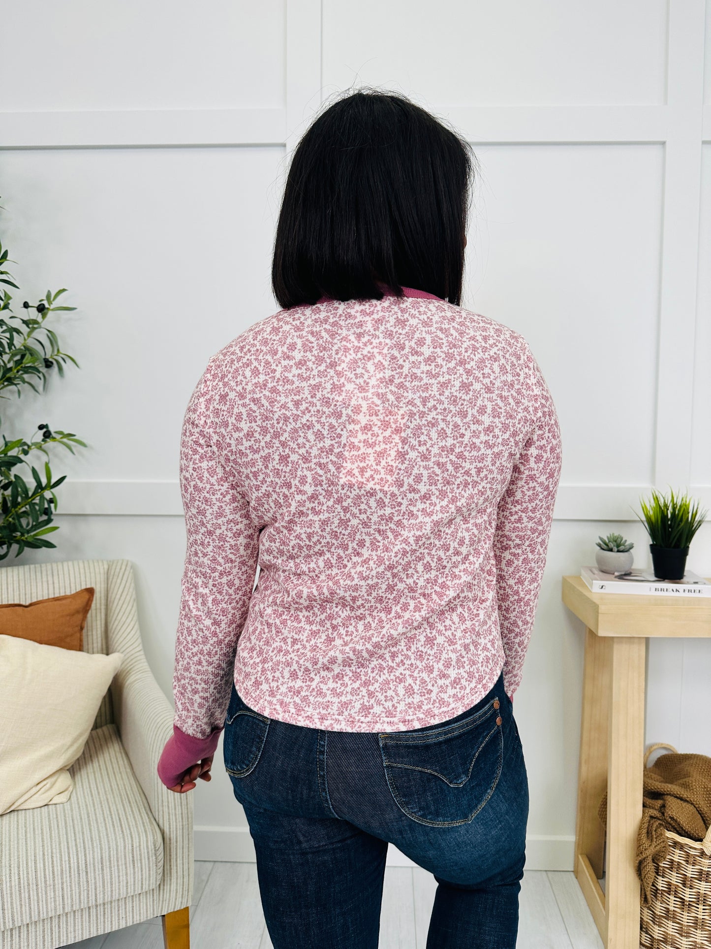 Through The Wildflowers Top in Burgundy/Ivory