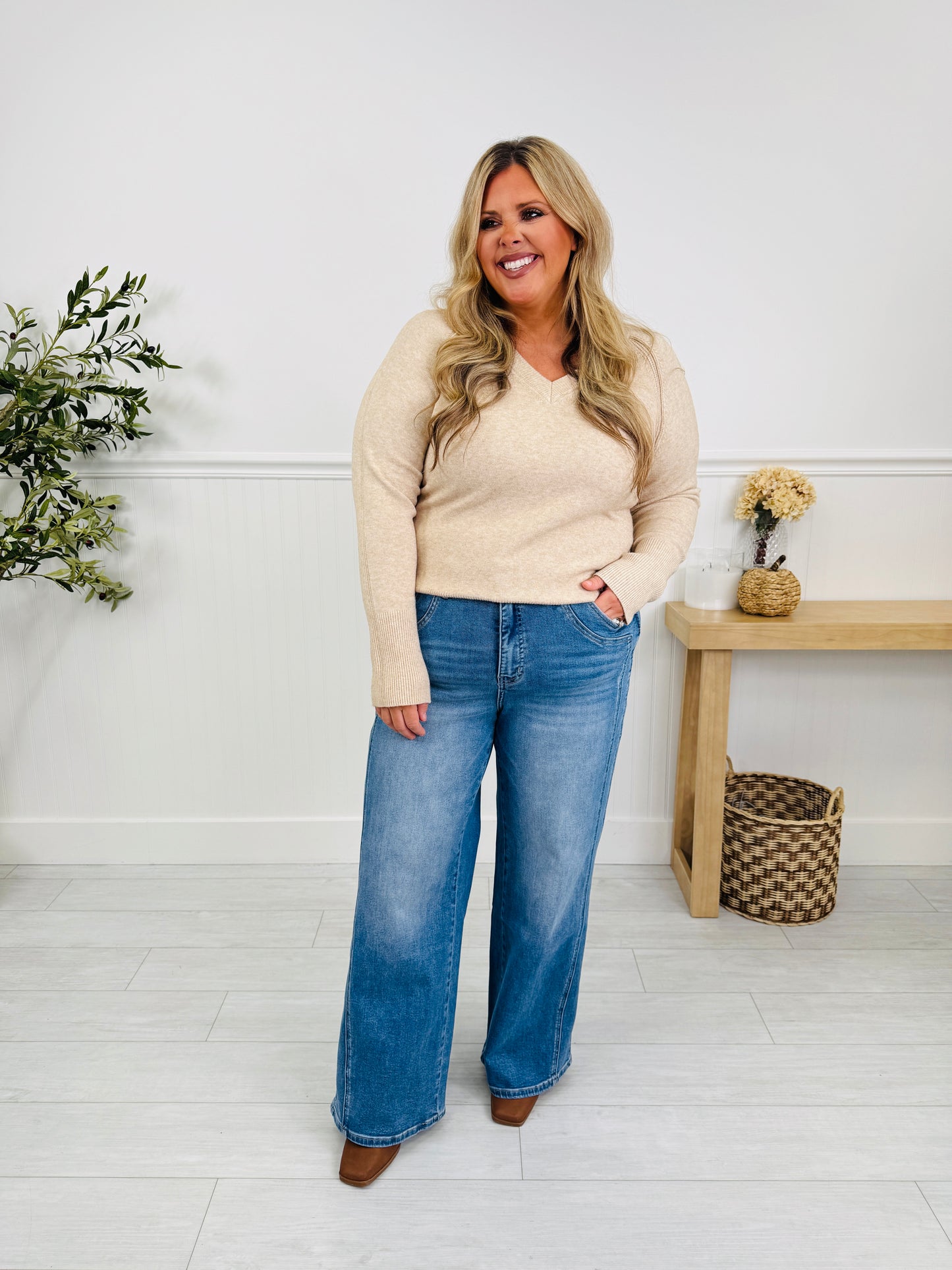 Signature Seam Tummy Control Wide Leg Jeans