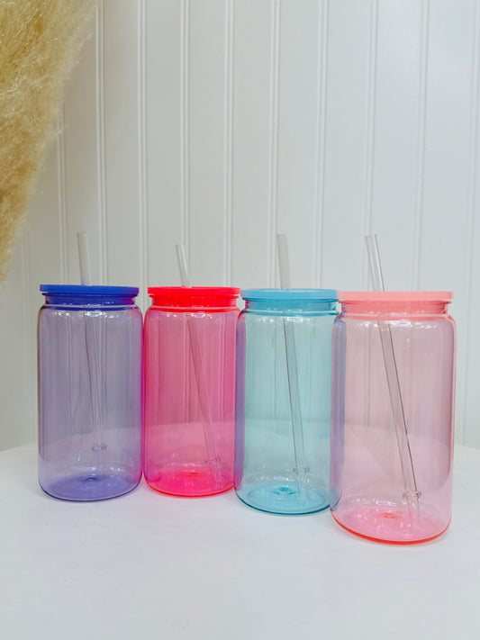 Clear Plastic Cup- Multiple Colors!