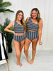High Rise Reversible Swim Bottoms In Black/White Stripe
