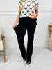 Fade To Black Tummy Control Slim Wide Leg Black Jeans