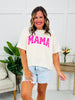 Checkered Print MAMA Boxy Graphic Tee