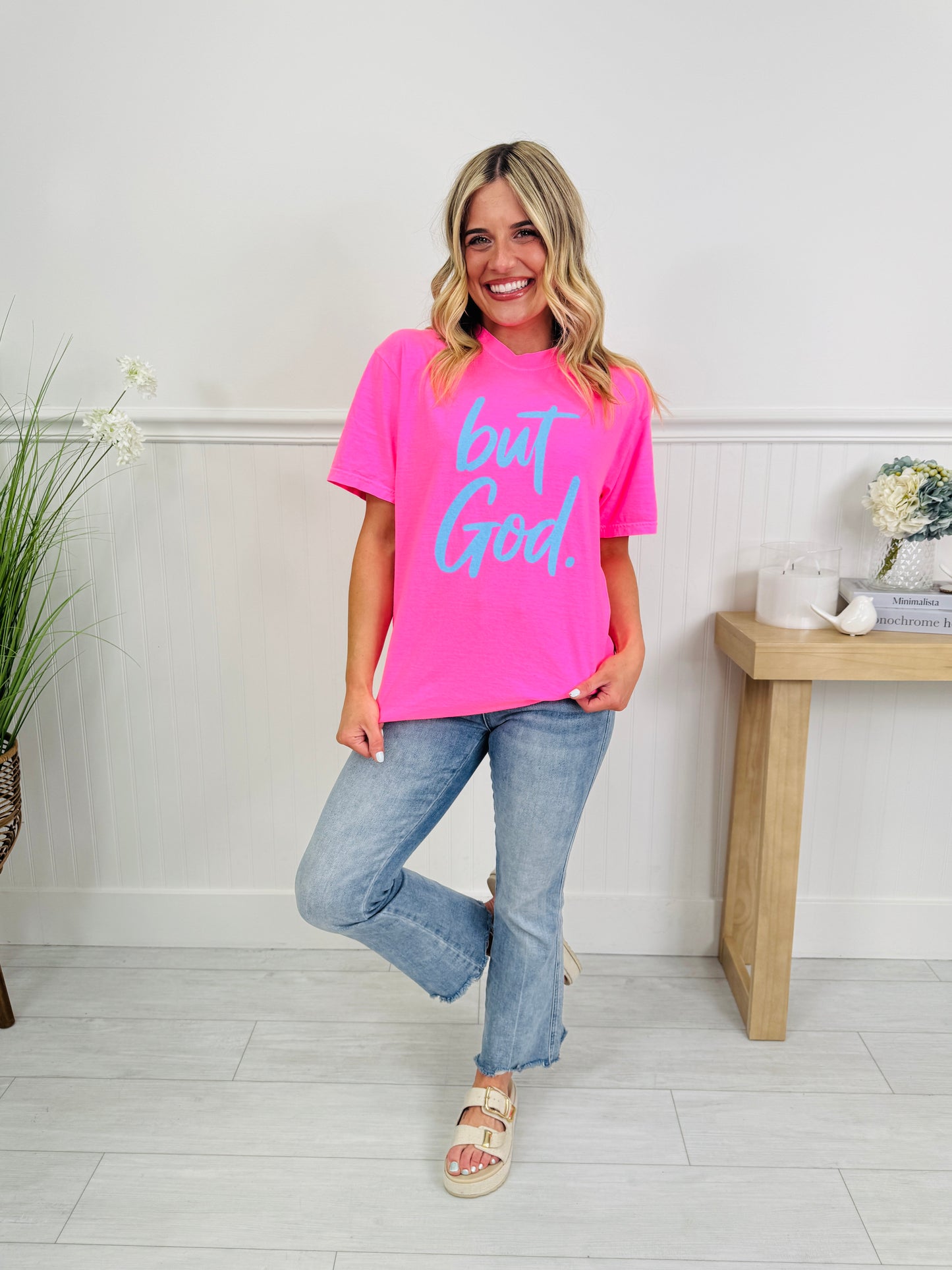 But God Neon Graphic Tee in Multiple Colors