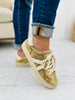 Walk A Mile Sneakers In Washed Tan Denim