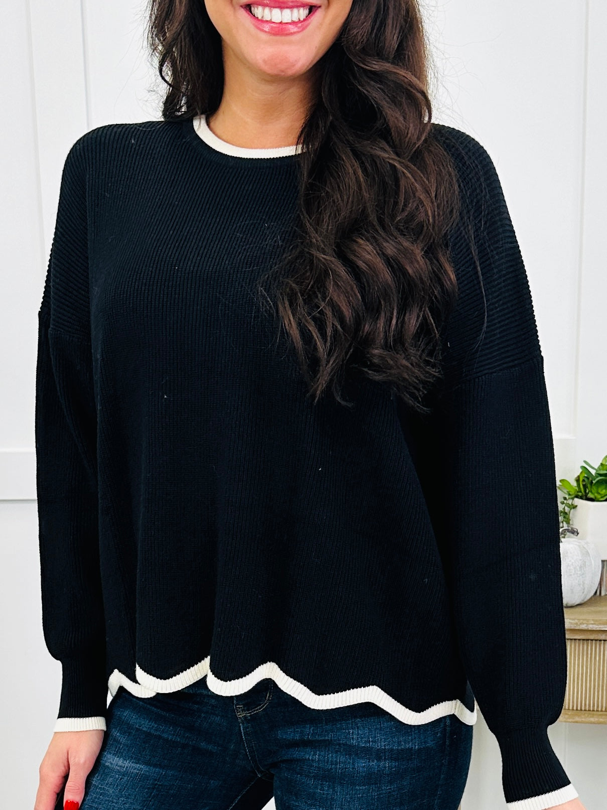 Contoured Comfort Sweater in Black