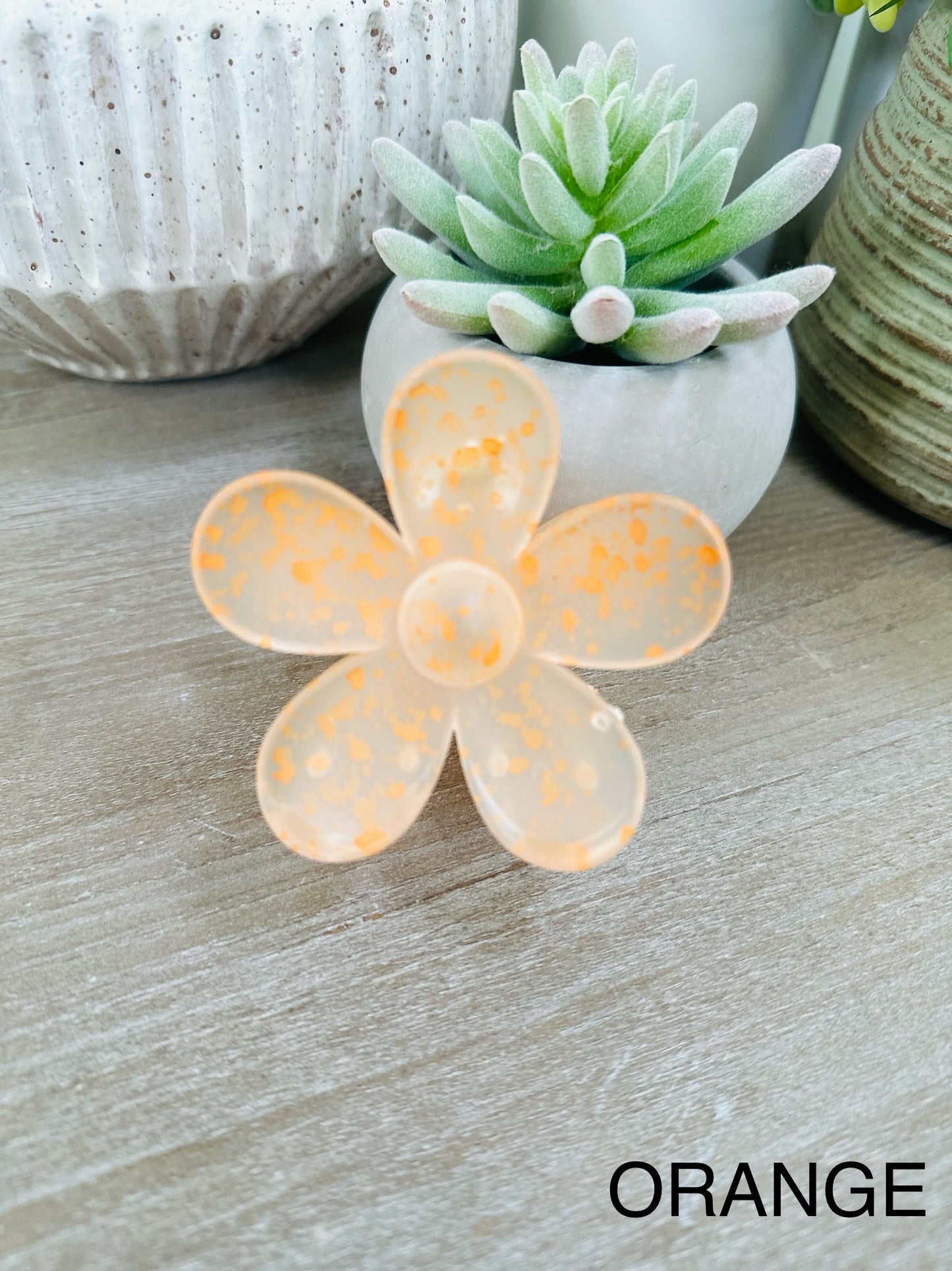 Paint Splatter Flower Hair Clip-Multiple Colors!