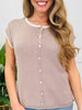 Daydream Button Top In Lt. Mocha