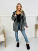 Falling For Flannel Hooded Shacket in Black