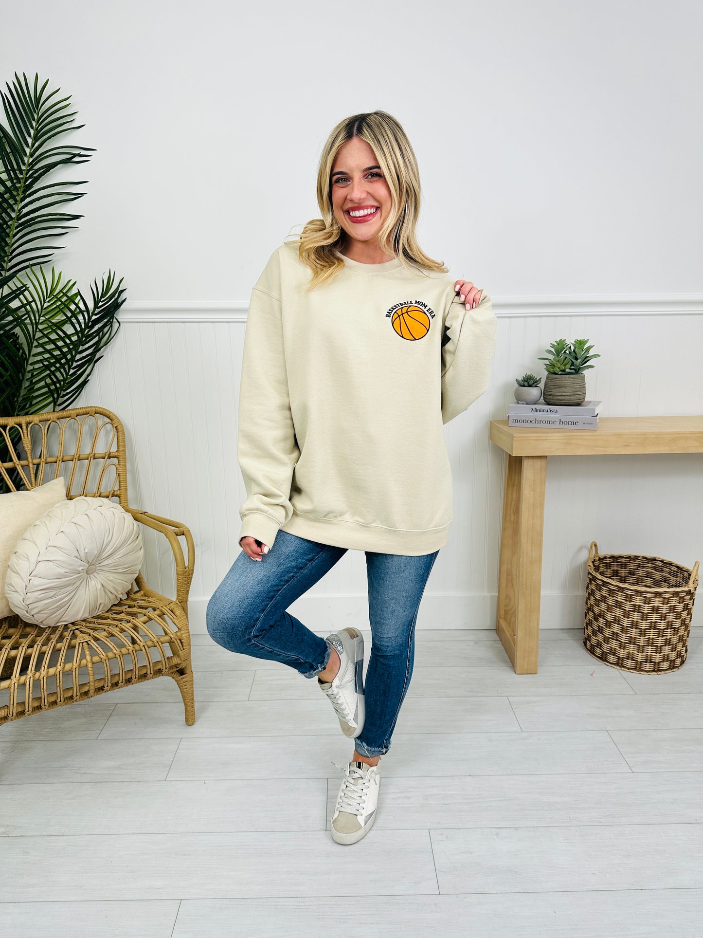 Basketball Mom Era Graphic Crewneck Sweatshirt