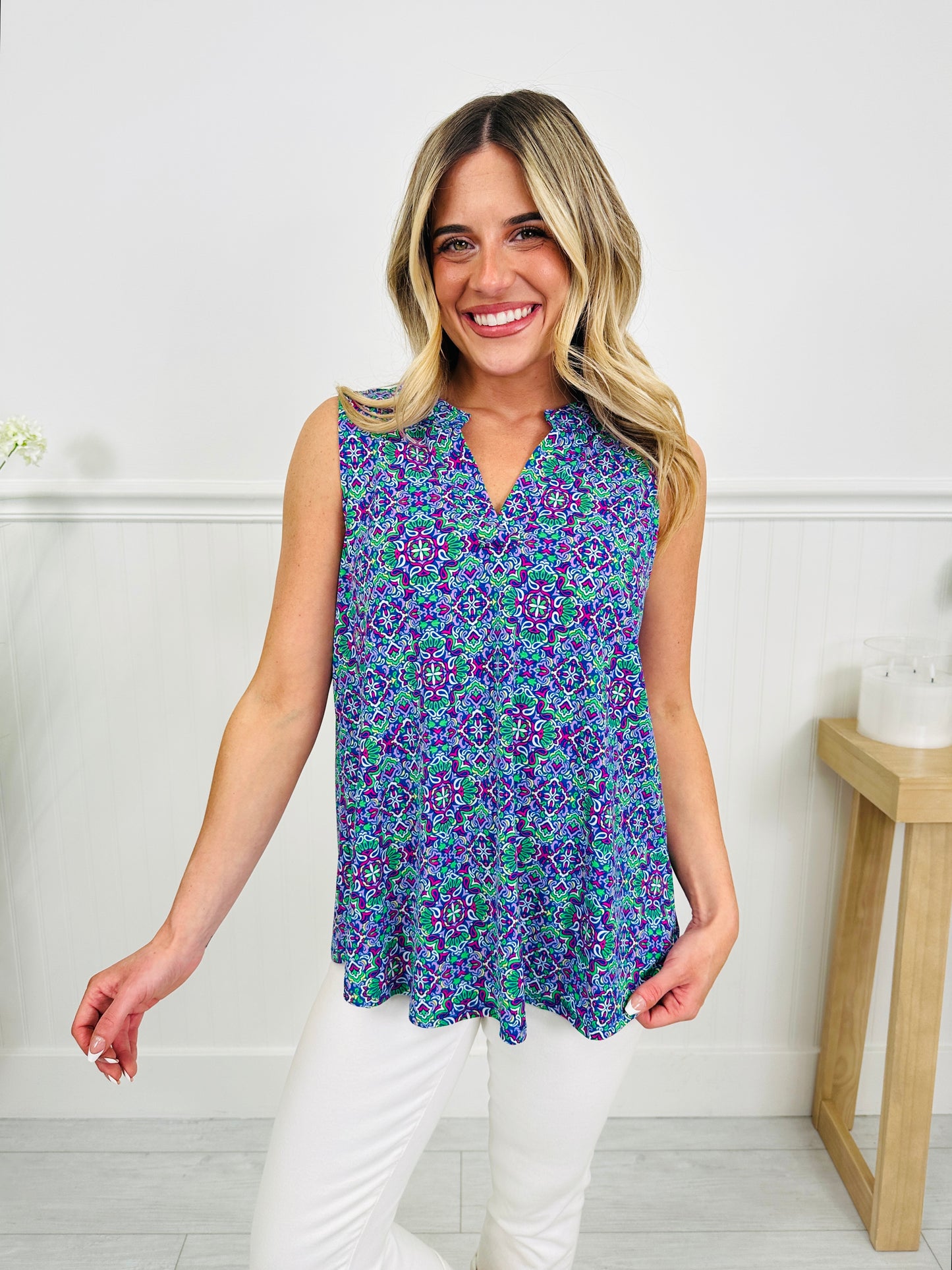 Sunshine Energy Top in Nantucket Print