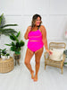 Mid Rise Swim Bottoms In Bright Pink