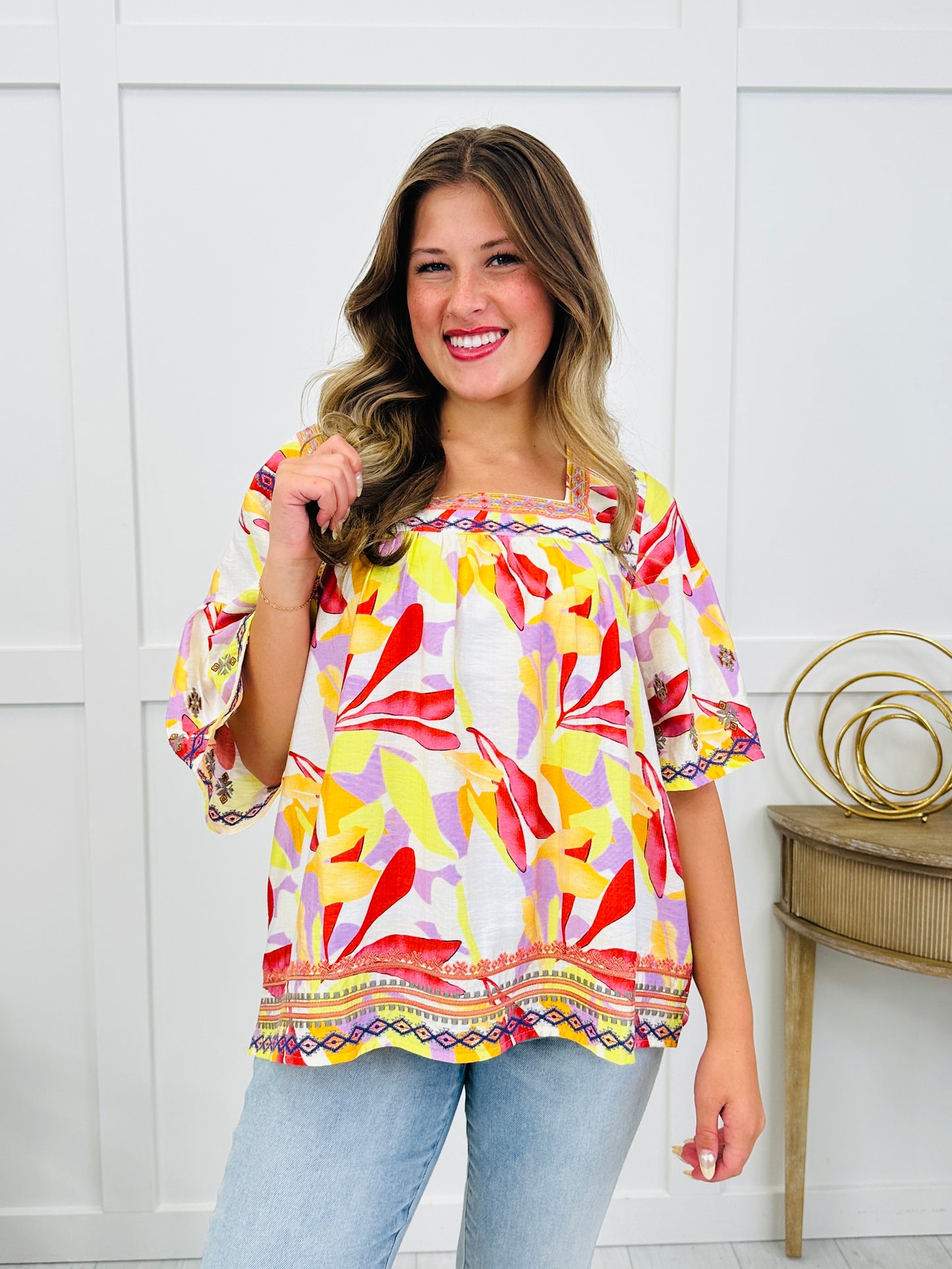 Sweet Magnolia Top In Spicy Lemon