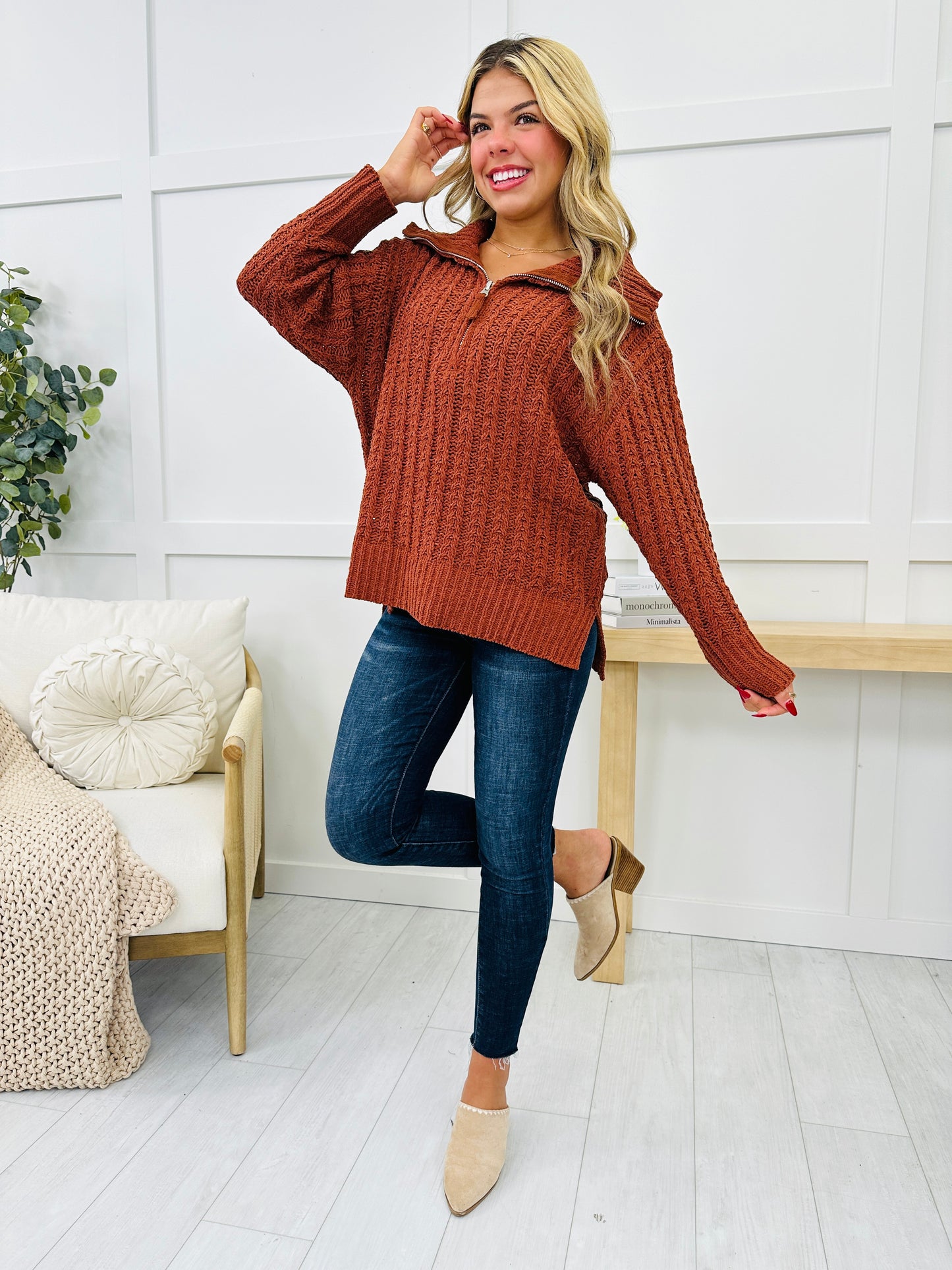 REG/CURVY Cozy Crush Chenille Zip Up Sweater- Multiple Colors!