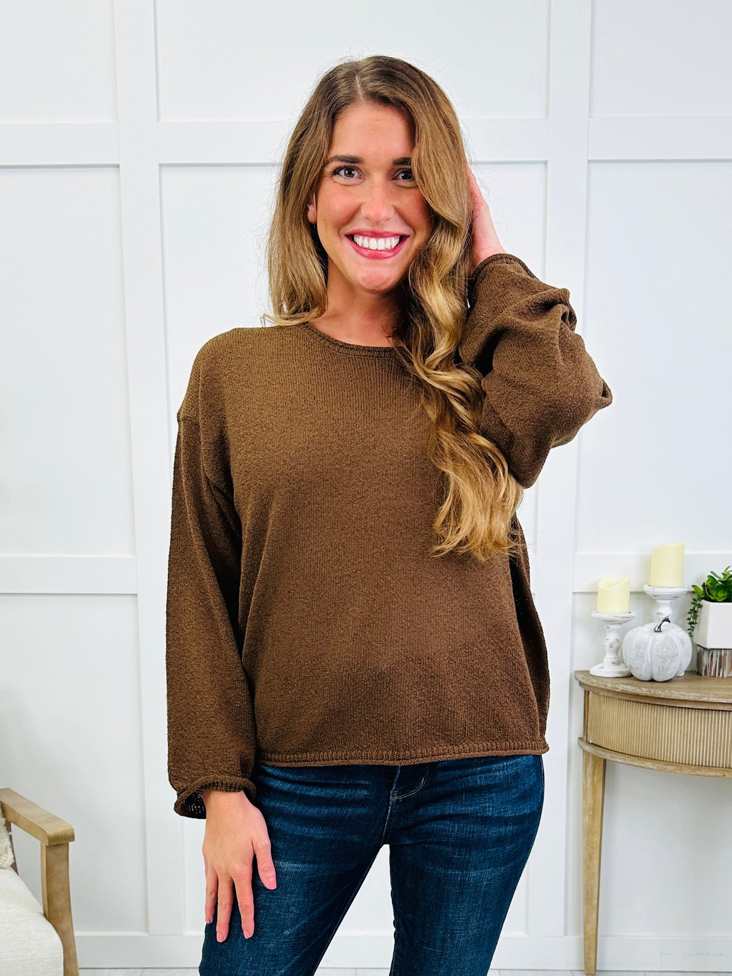 Just Breathe Sweater In Brown