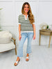Daydream Stripes Top In Olive