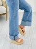 Off The Cuff Wide Leg Cuffed Tummy Control Cropped Jeans