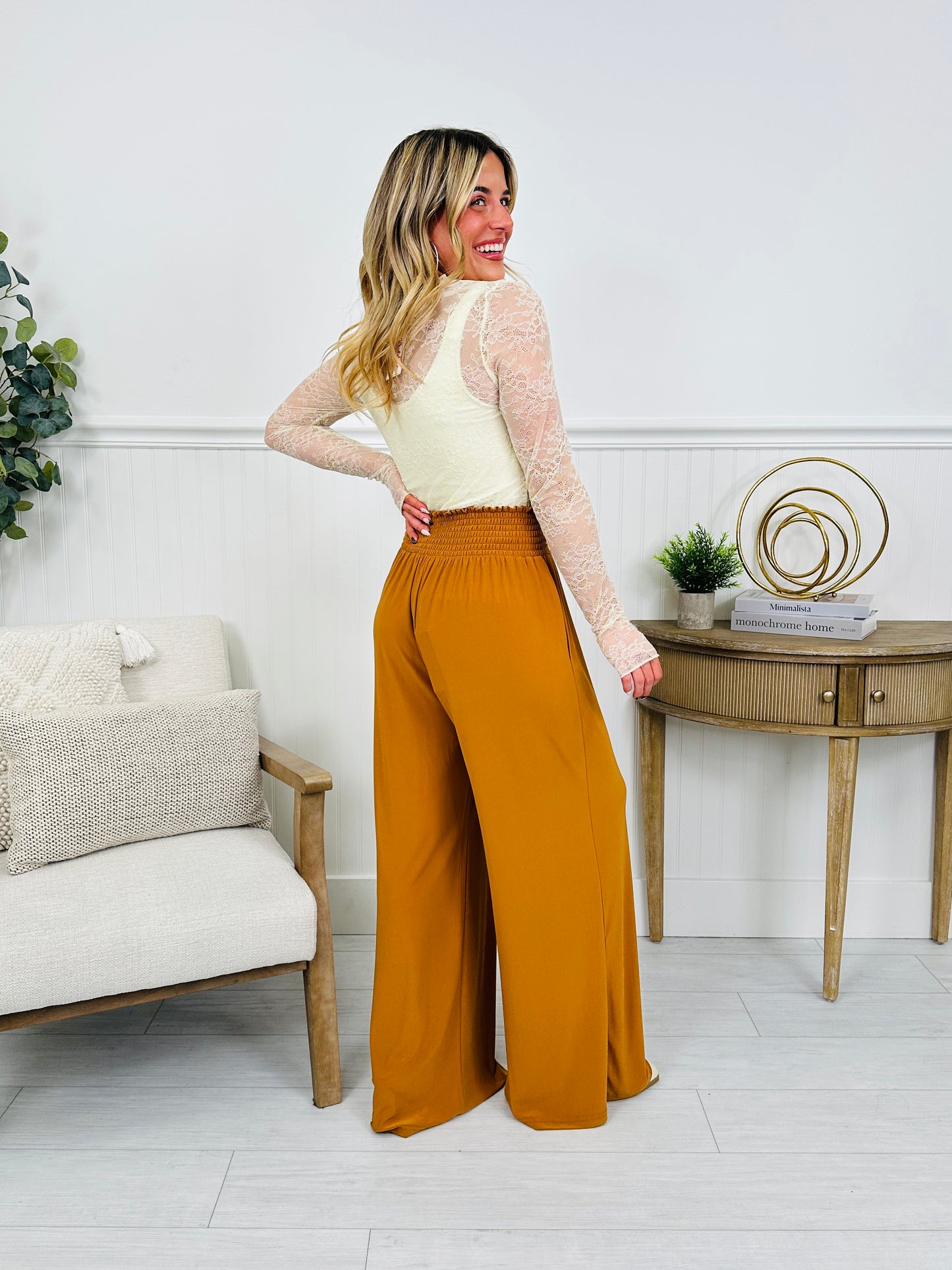 Everlasting Memory Smocked Pants- Camel