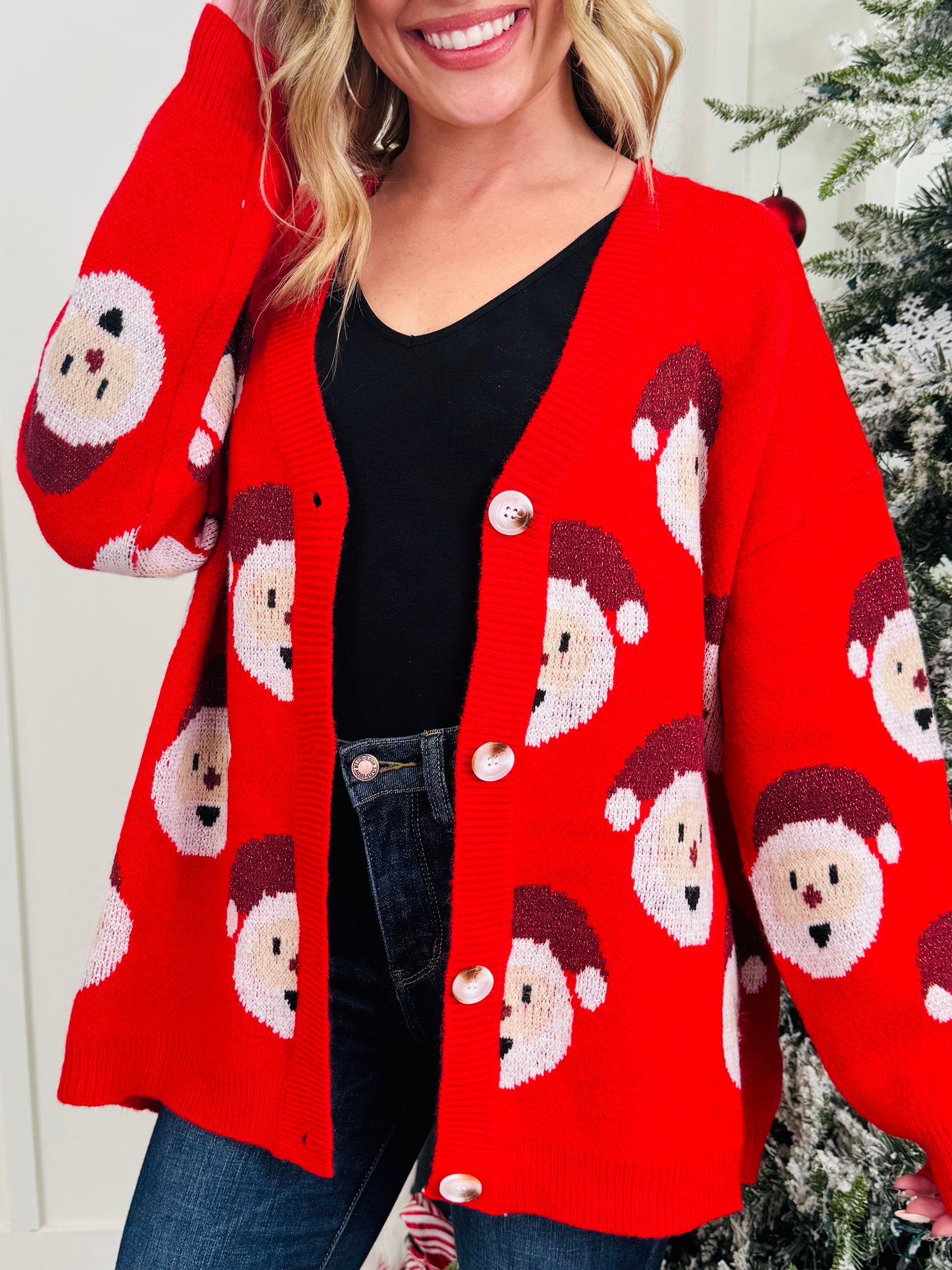 Santa Stop Here Cardigan in Multiple Colors