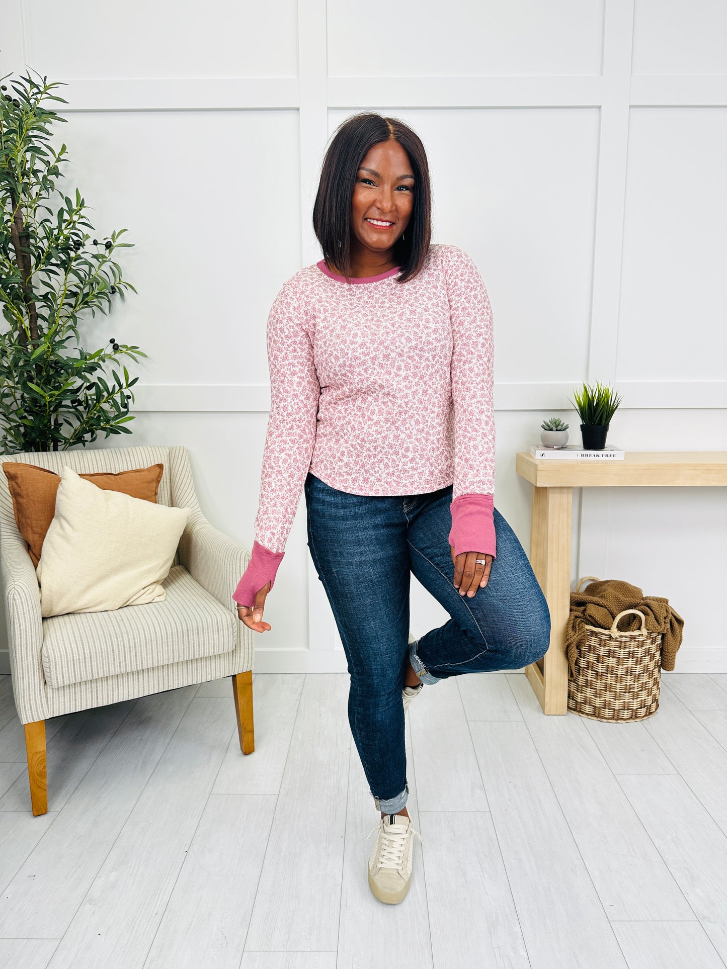 Through The Wildflowers Top in Burgundy/Ivory