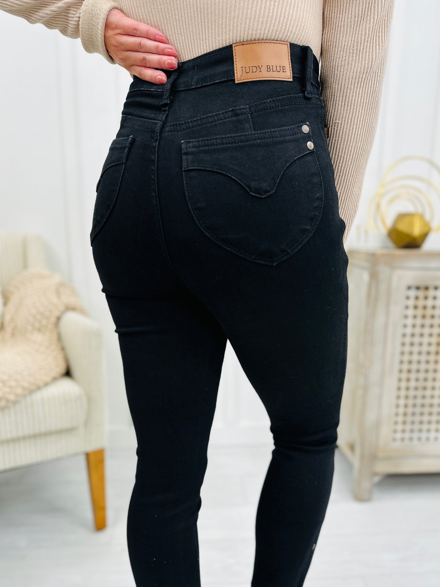 Judy Blue The Trifecta 3.0 Tummy Control And Butt Lifting Skinny Jeans in Black in REG/CURVY