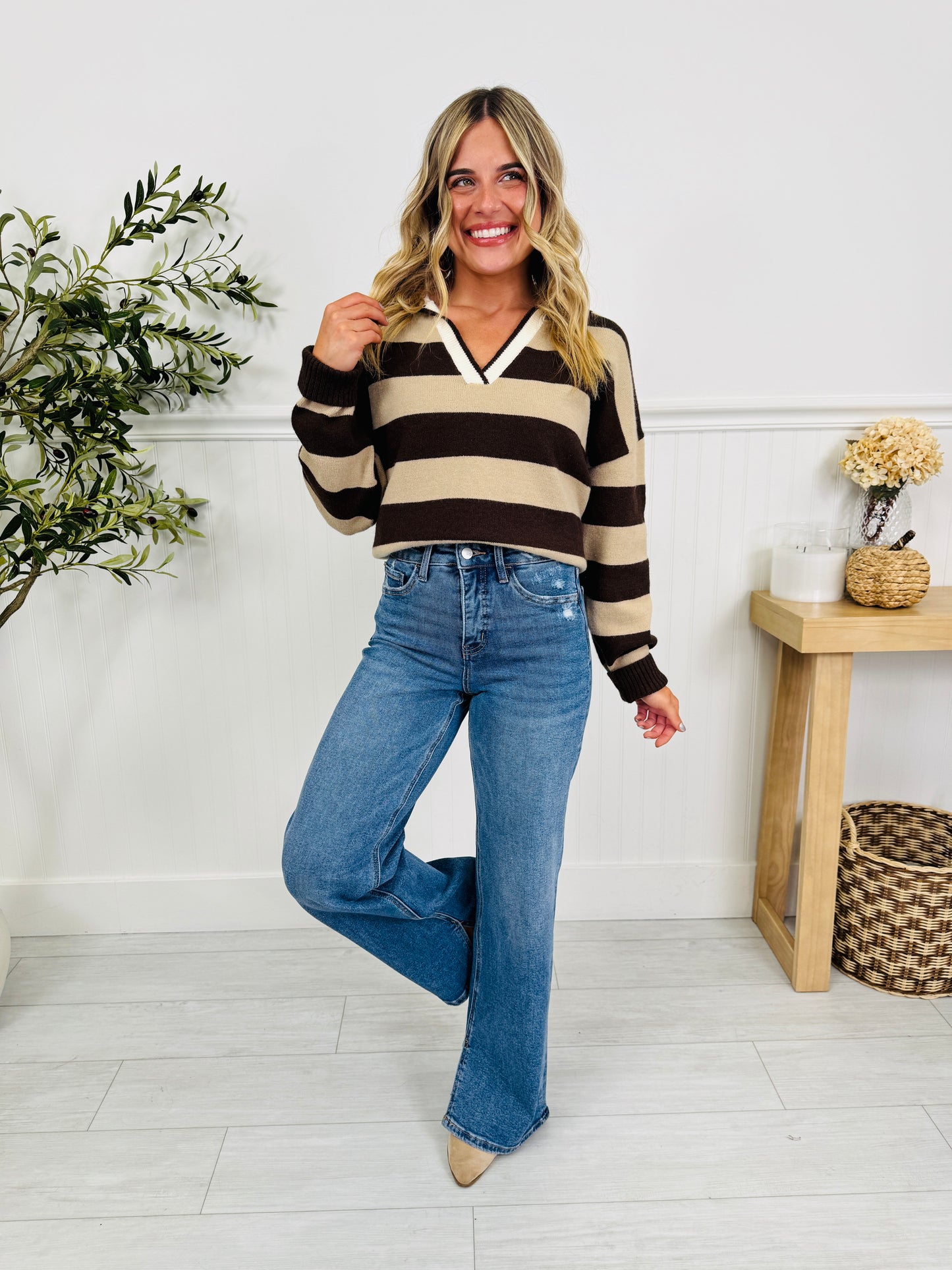 Side Note Tummy Control Wide Leg Jeans